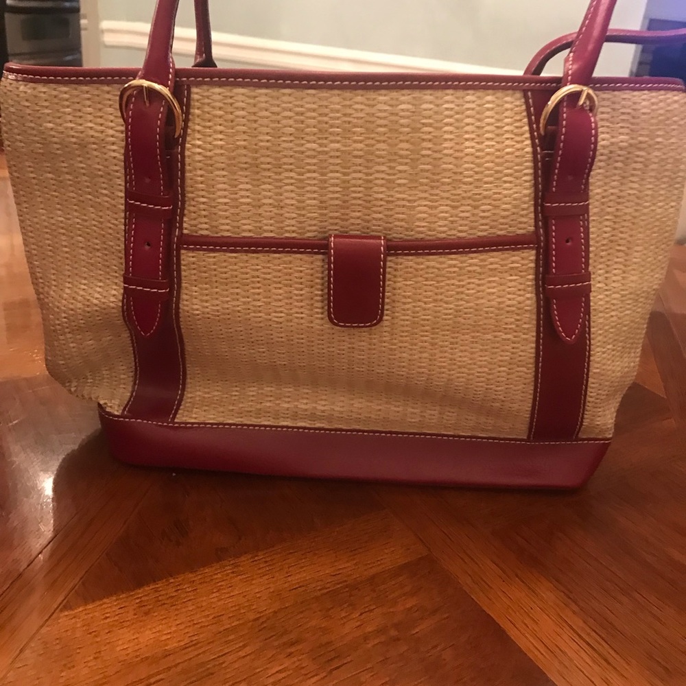 Straw Tote Leopard Print Interior